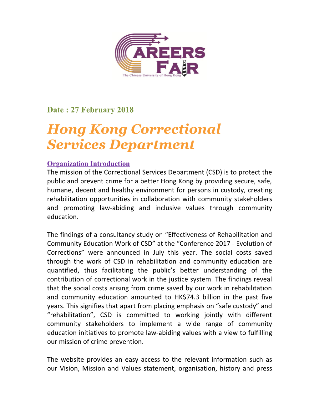 Hong Kong Correctional Services Department