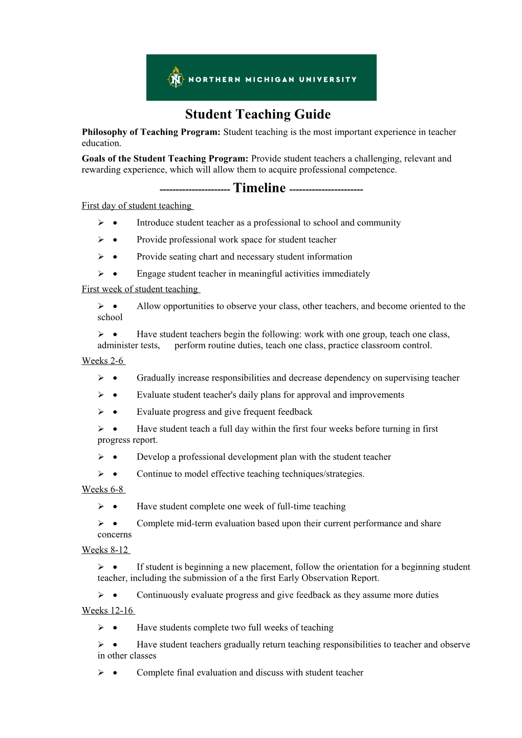 Philosophy of Teaching Program: Student Teaching Is the Most Important Experience in Teacher