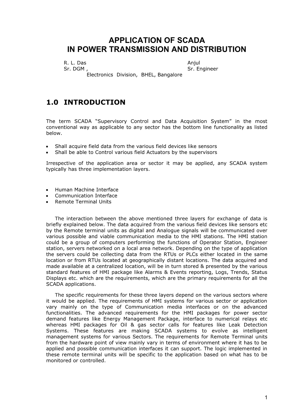 Application of Scada