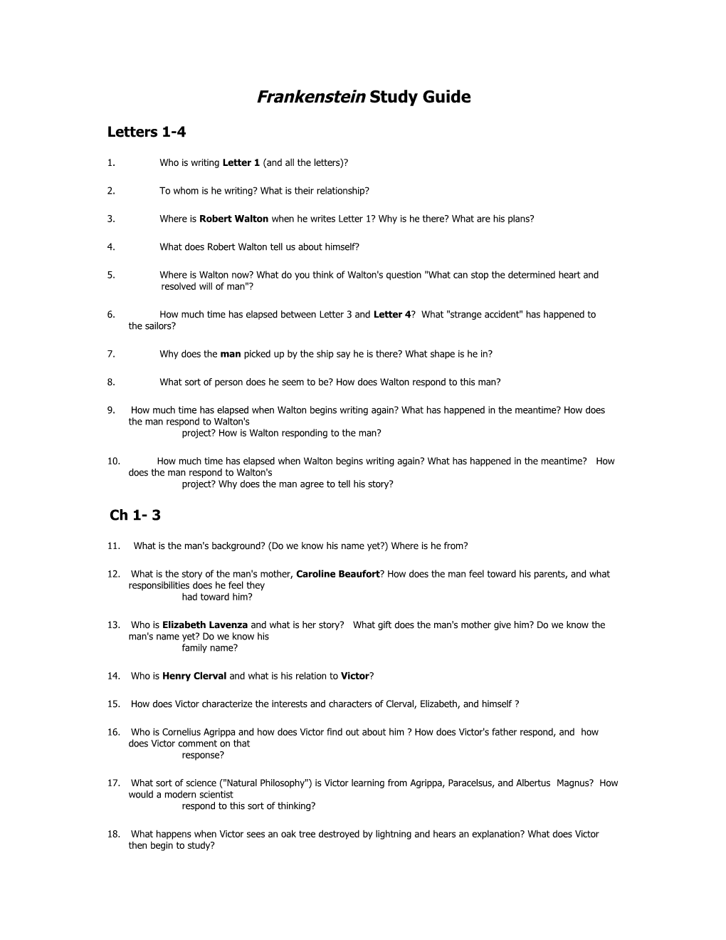 Frankenstein Study Guide s2