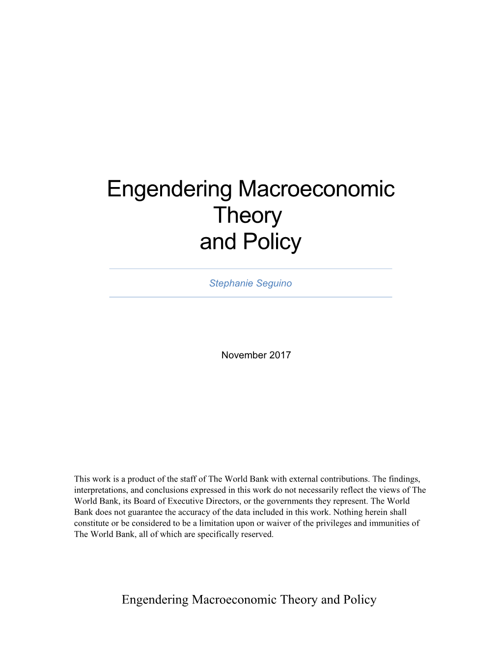 Engendering Macroeconomic Theory