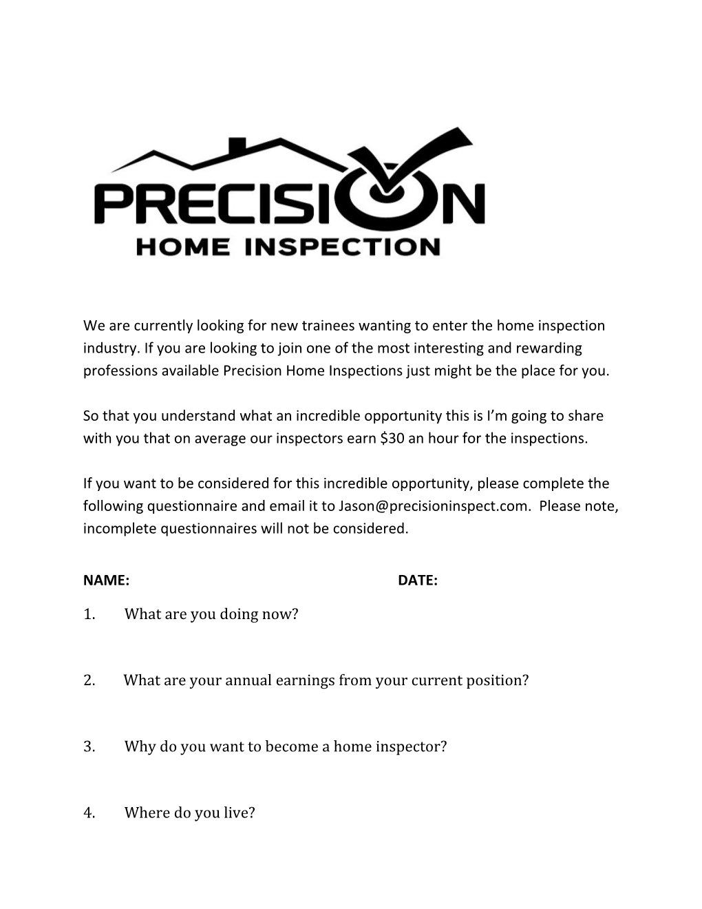 We Are Currently Looking for New Trainees Wanting to Enter the Home Inspection Industry s1