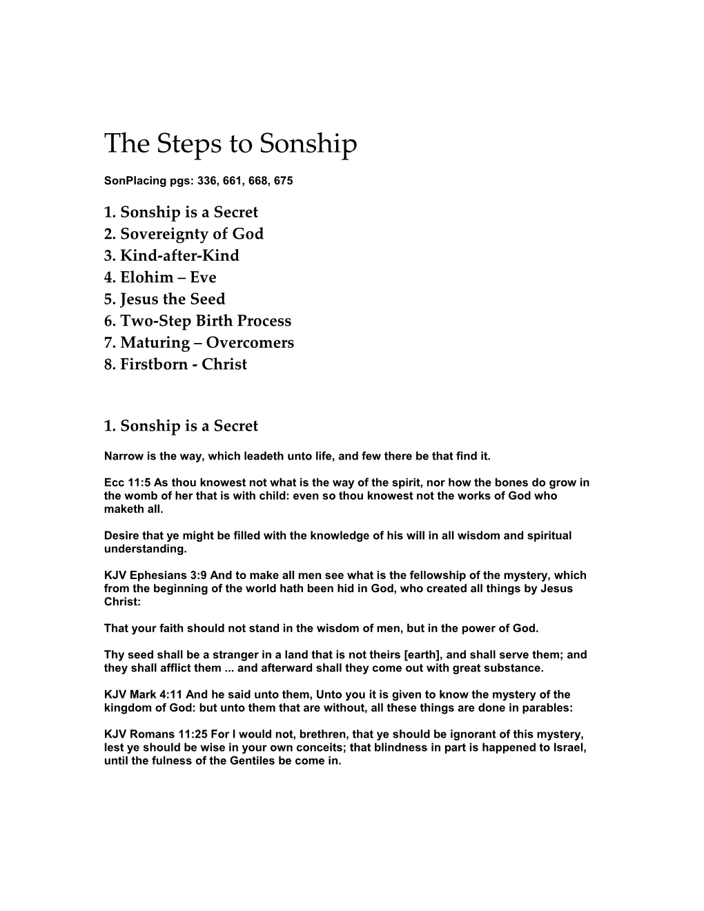 Steps to Sonship