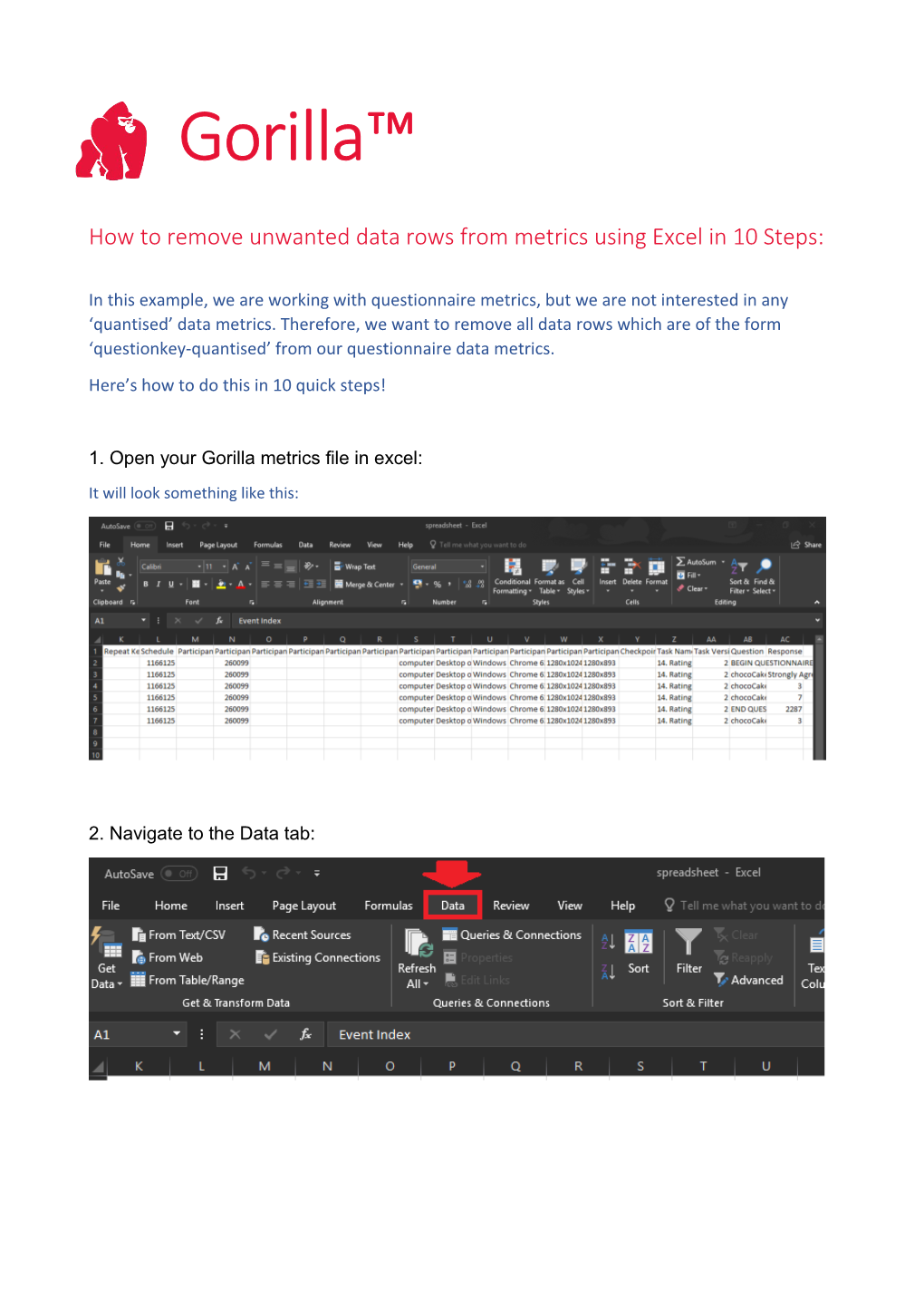 How to Remove Unwanted Data Rows from Metrics Using Excel in 10 Steps