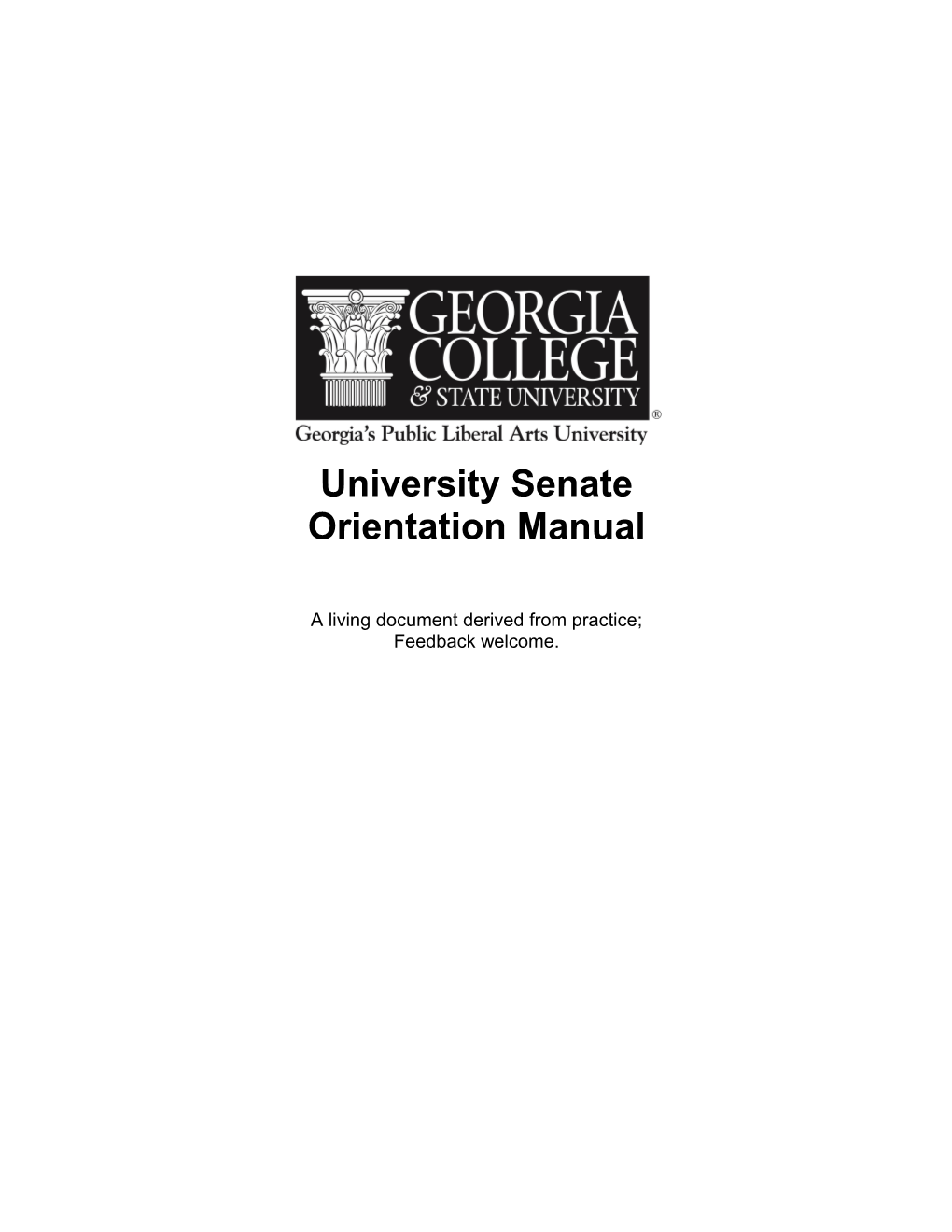 University Senate Orientation Manual