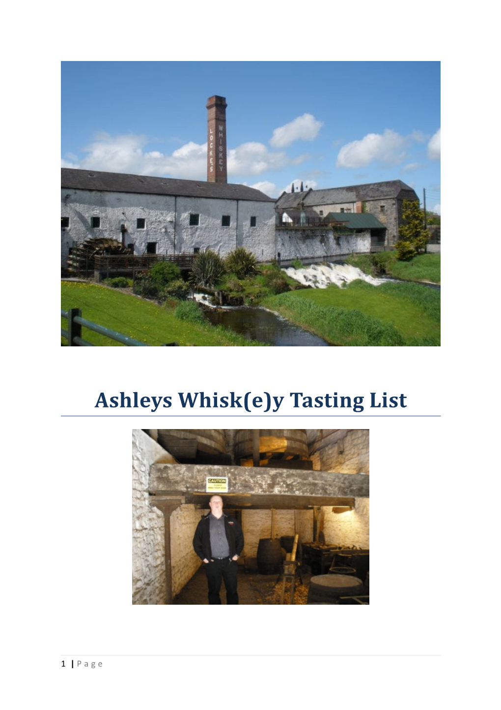 Ashleys Whisk(E)Y Tasting List
