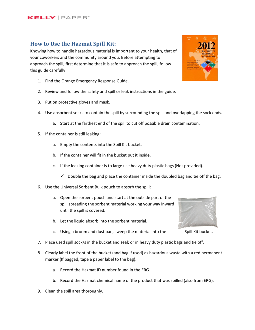 How to Use the Hazmat Spill Kit