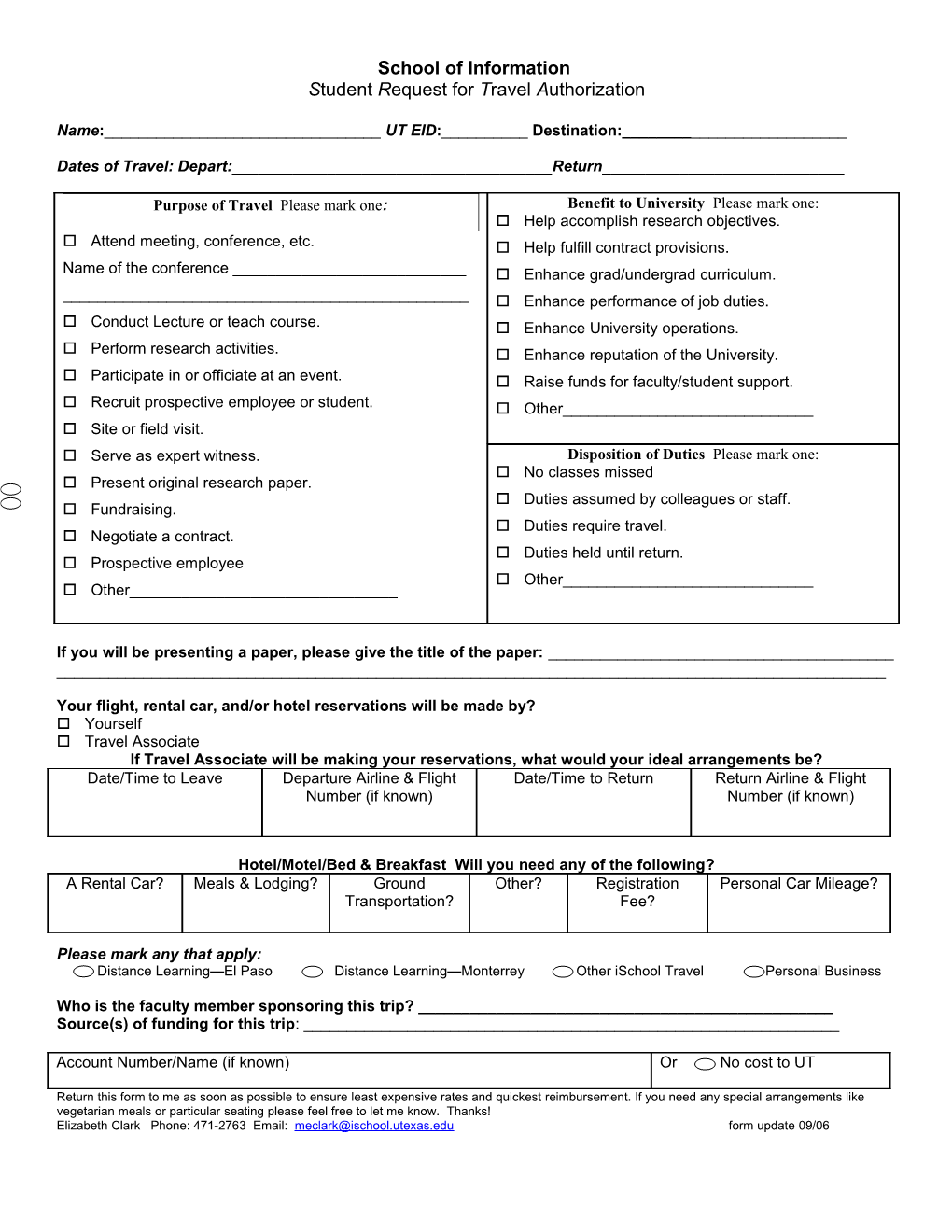 GSLIS Request for Travel Authorization