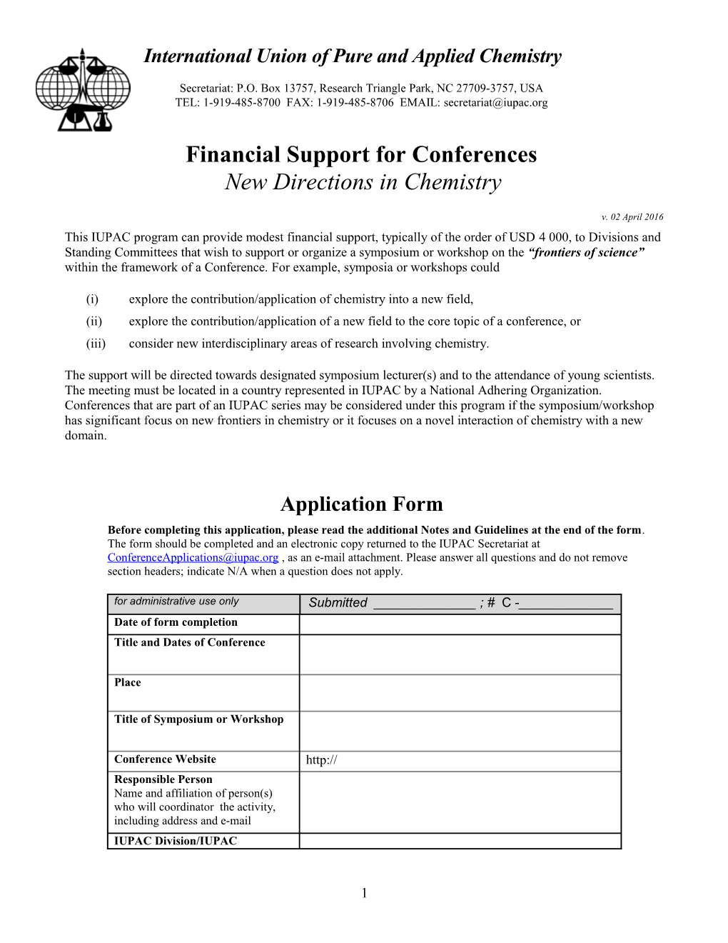 Financial Support for Conferences