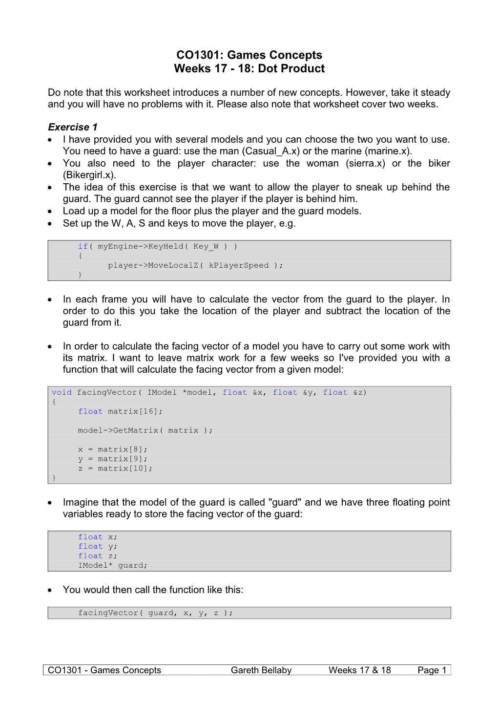 CO1301: Games Concepts