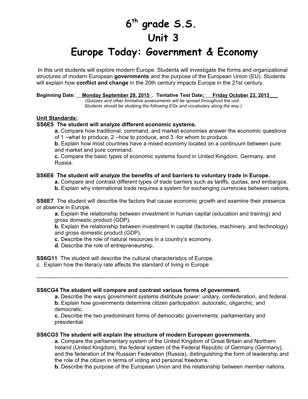 Europe Today: Government & Economy