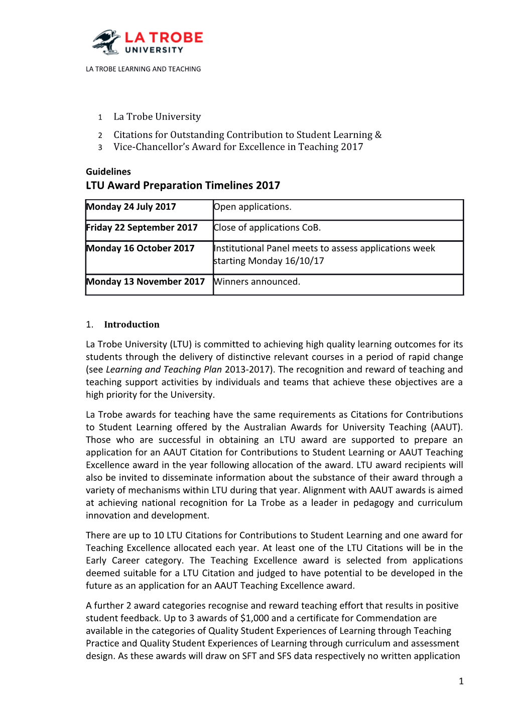 Citations for Outstanding Contribution to Student Learning