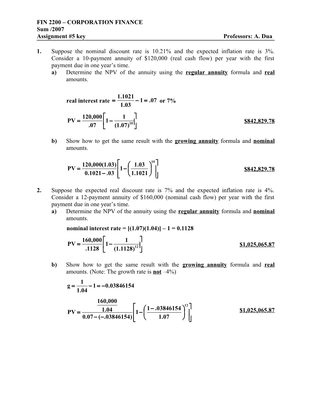 FIN 2200 CORPORATION Financepage 1 of 4