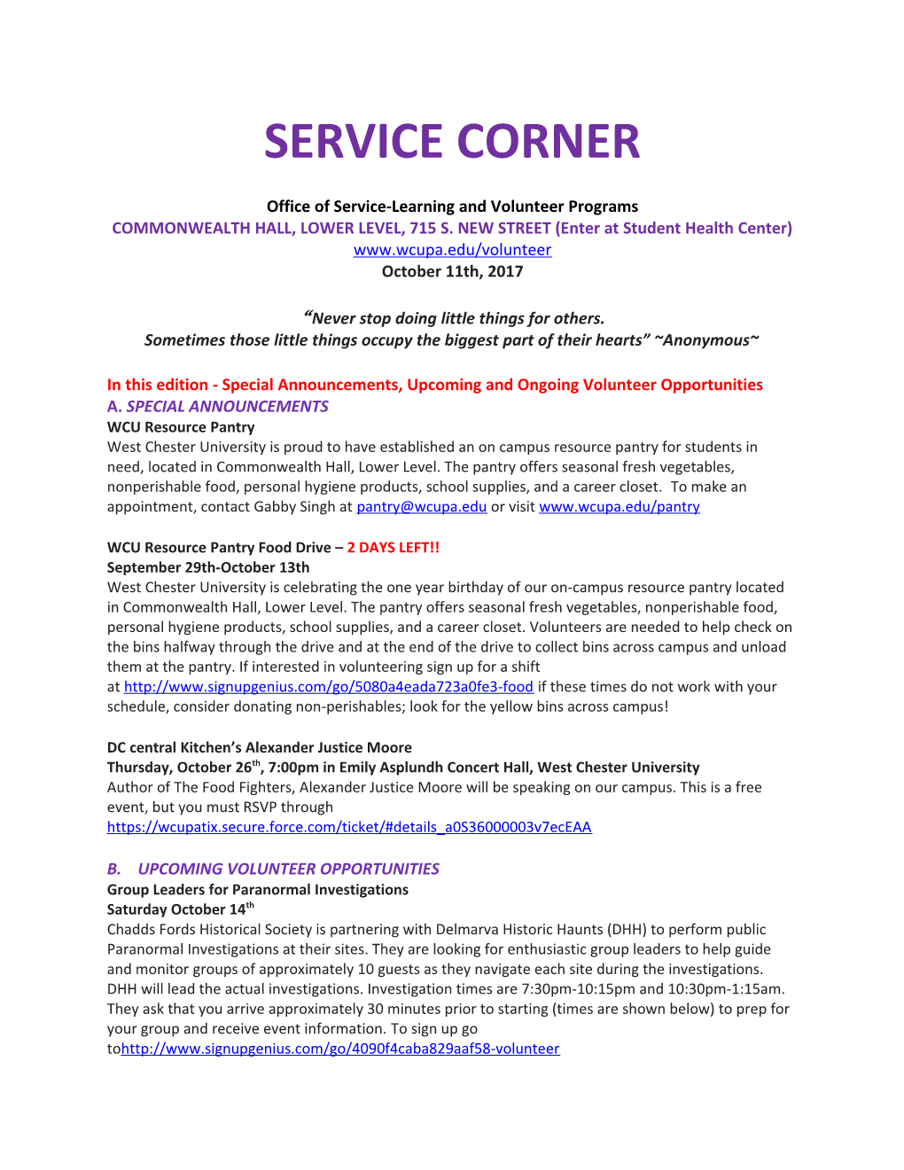 Office of Service-Learning and Volunteer Programs s1