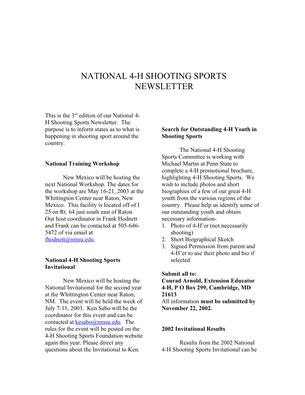 National 4-H Shooting Sports