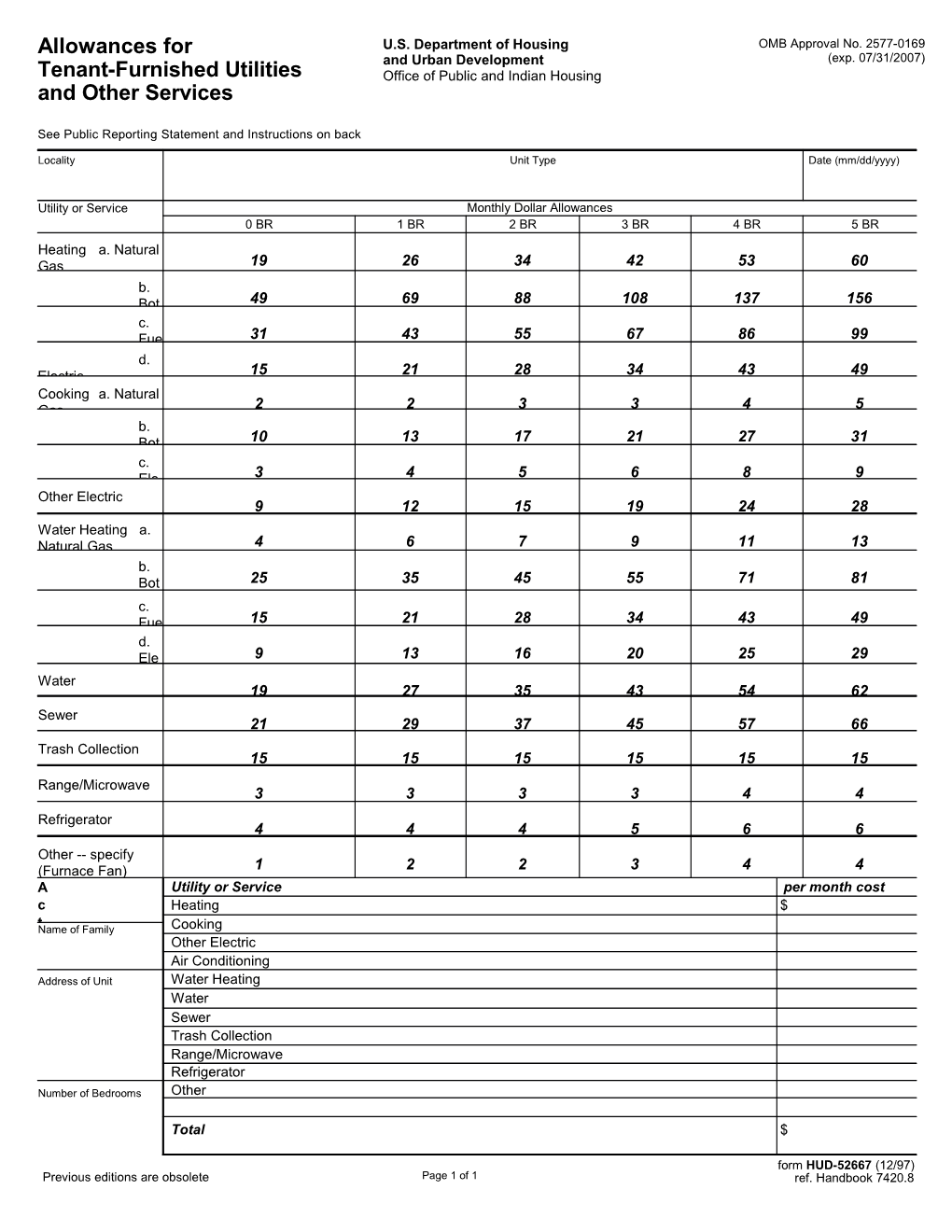 See Public Reporting Statement and Instructions on Back