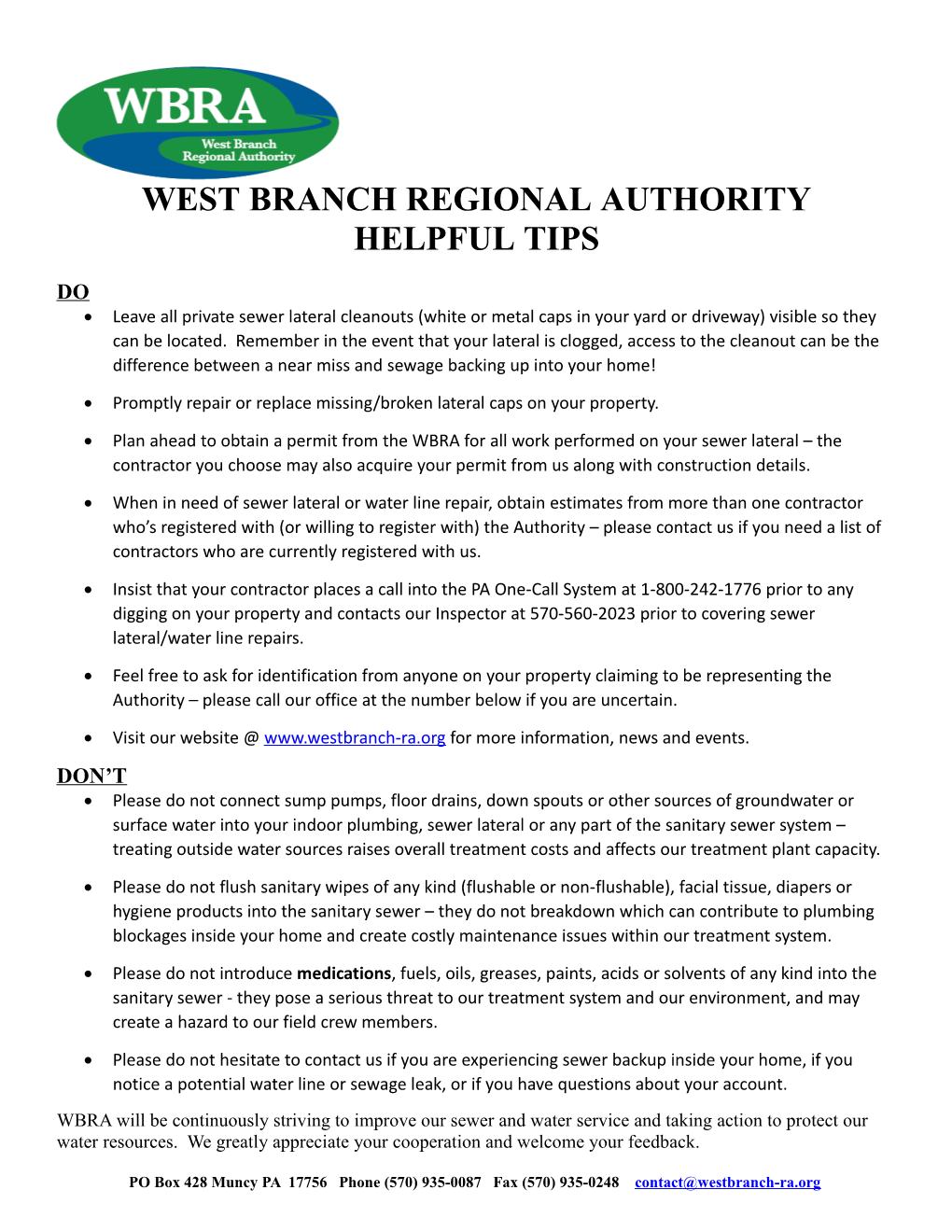 West Branch Regional Authority