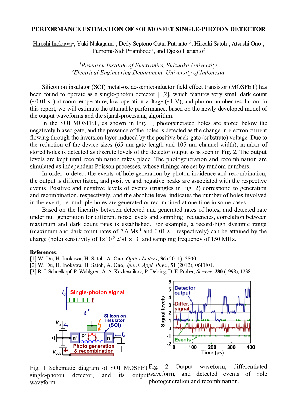 Performance Estimation of Soi Mosfet Single-Photon Detector