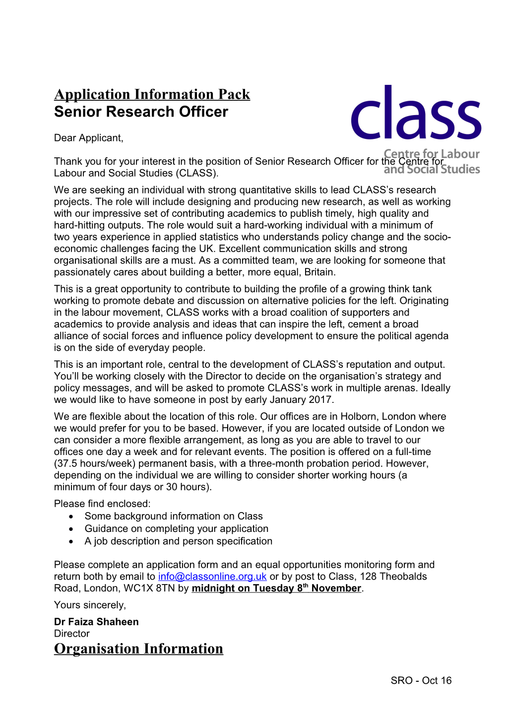 Senior Research Officer