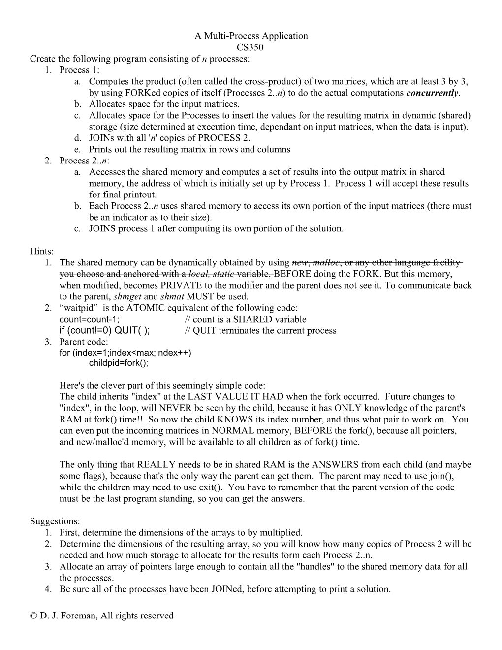 A Multi-Process Application