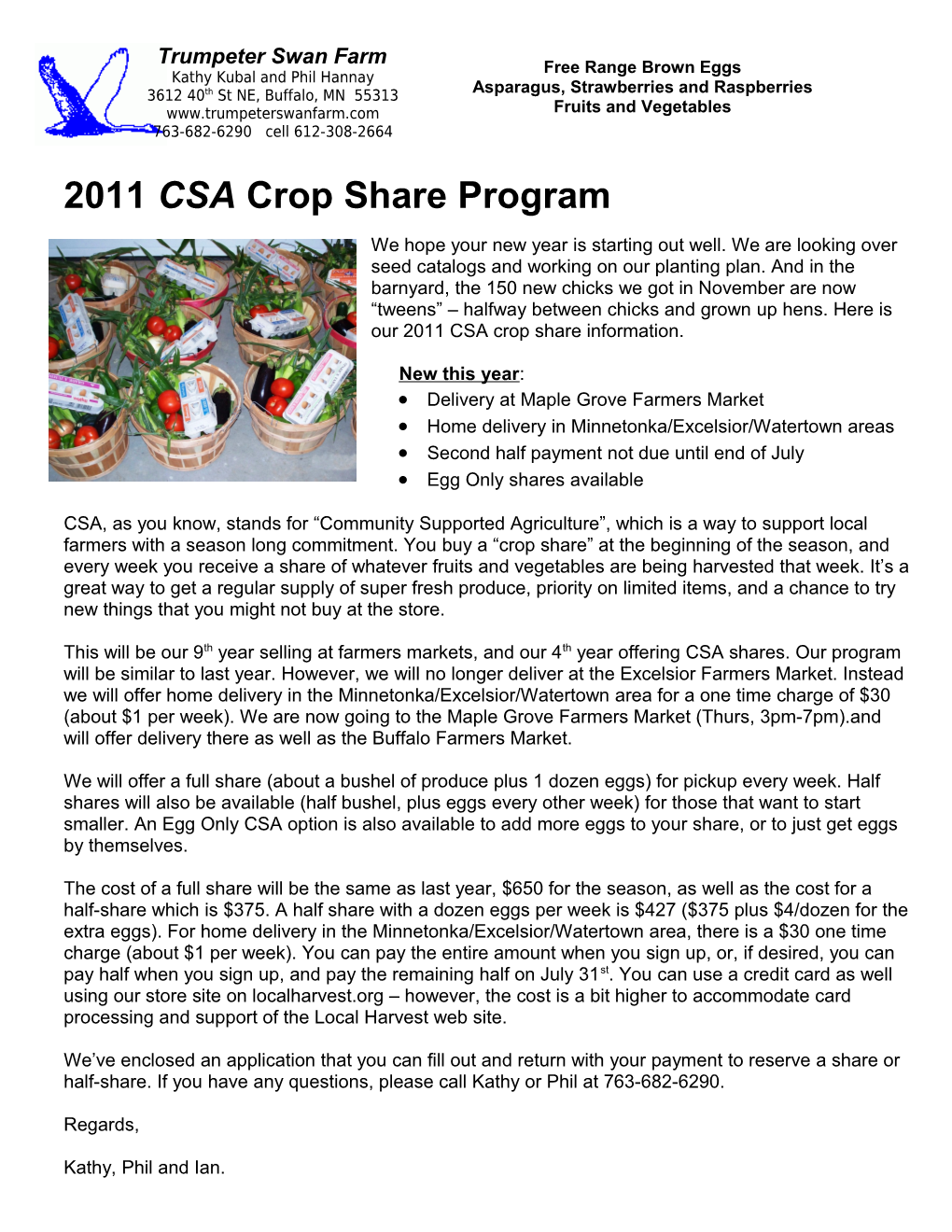 2009 CSA Crop Share Program