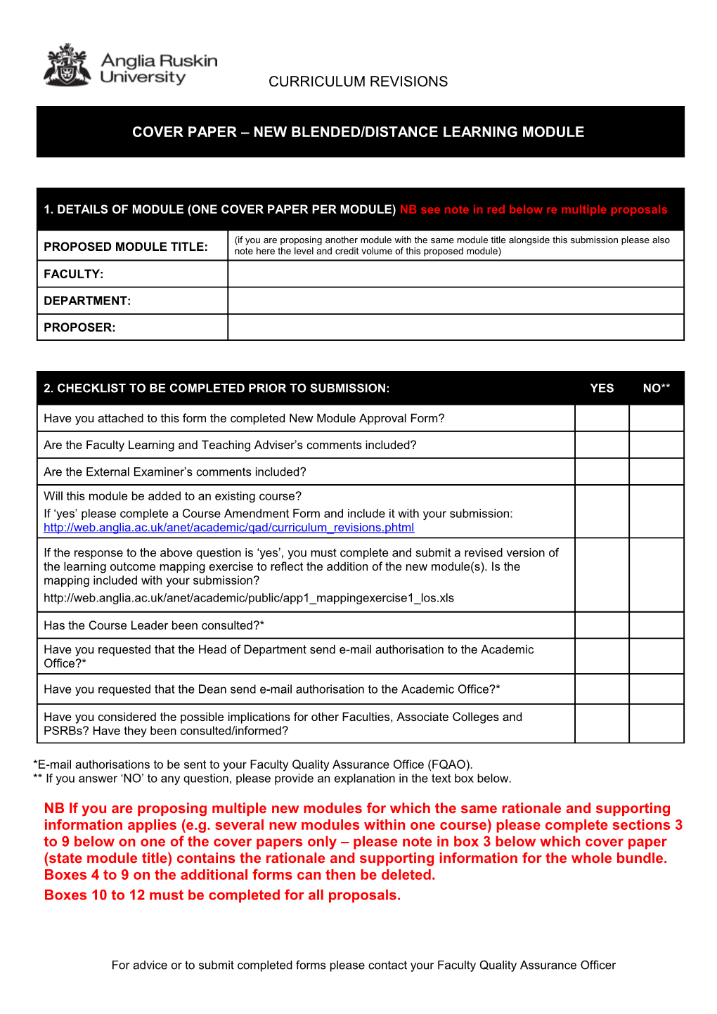 Module Approval Form