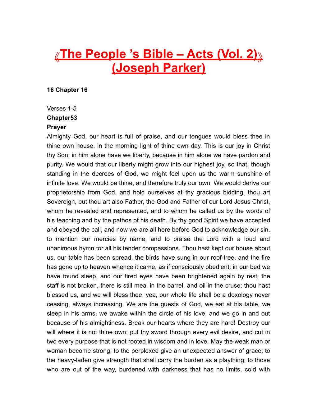 The People S Bible Acts (Vol. 2) (Joseph Parker)