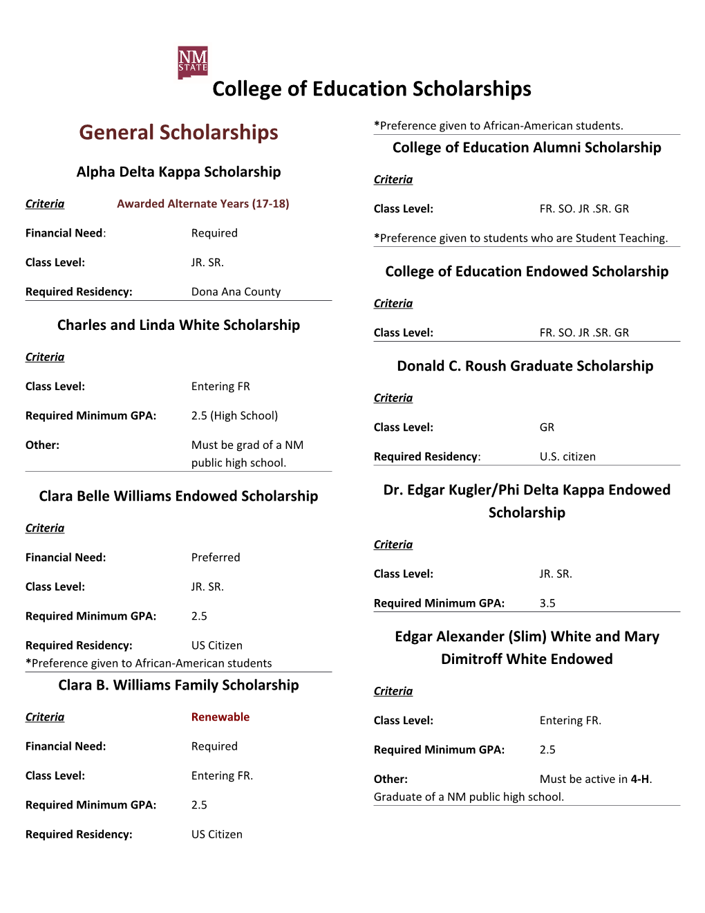 Alpha Delta Kappa Scholarship