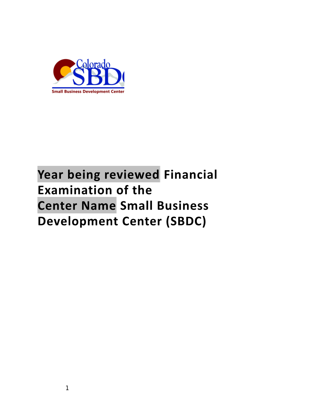 Year Being Reviewedfinancial Examination of The