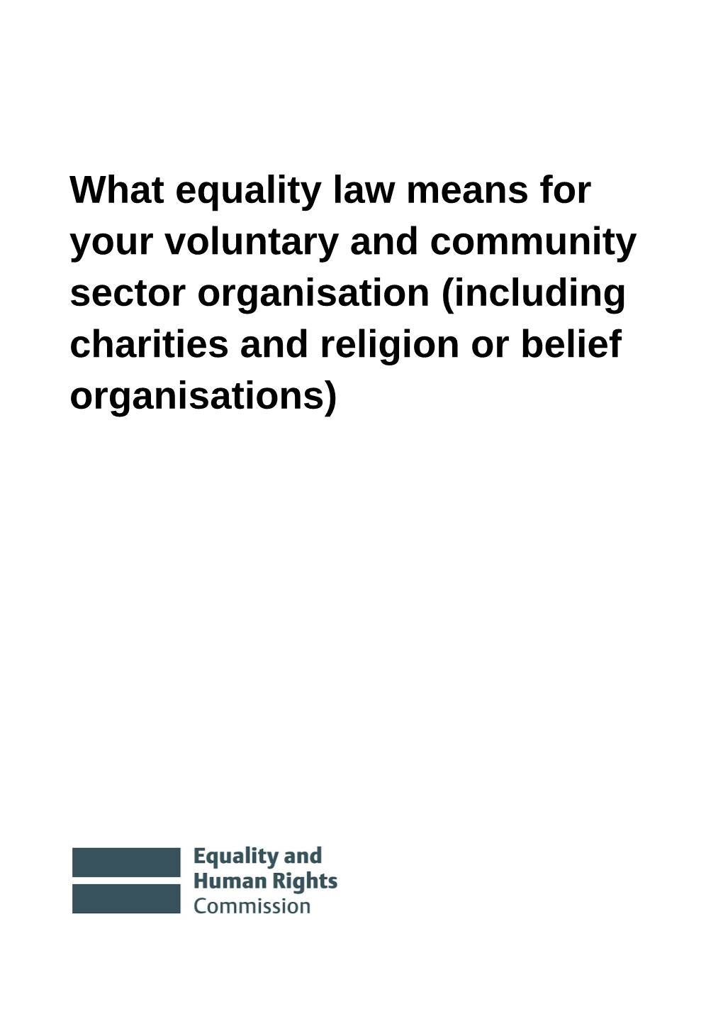 What Equality Law Means for Your Voluntary and Community Sector Organisation