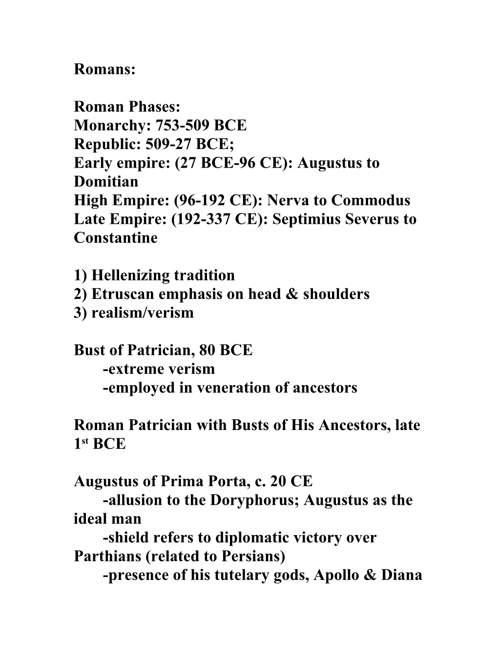 High Empire: (96-192 CE): Nerva to Commodus