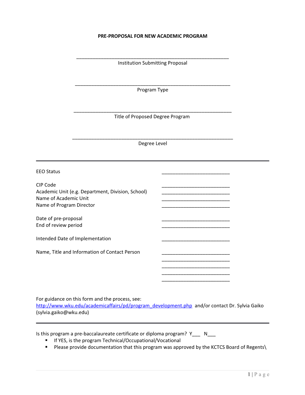 CPE Pre-Proposal Form