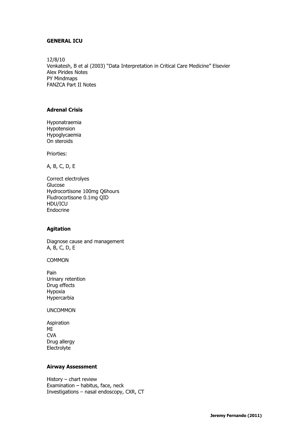 Venkatesh, B Et Al (2003) Data Interpretation in Critical Care Medicine Elsevier