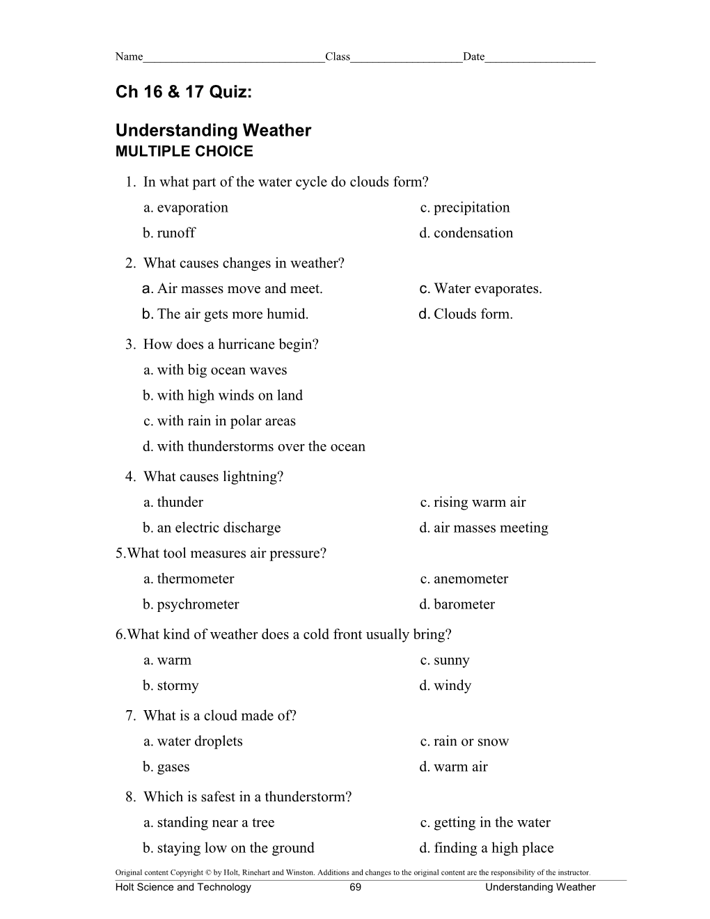 Understanding Weather