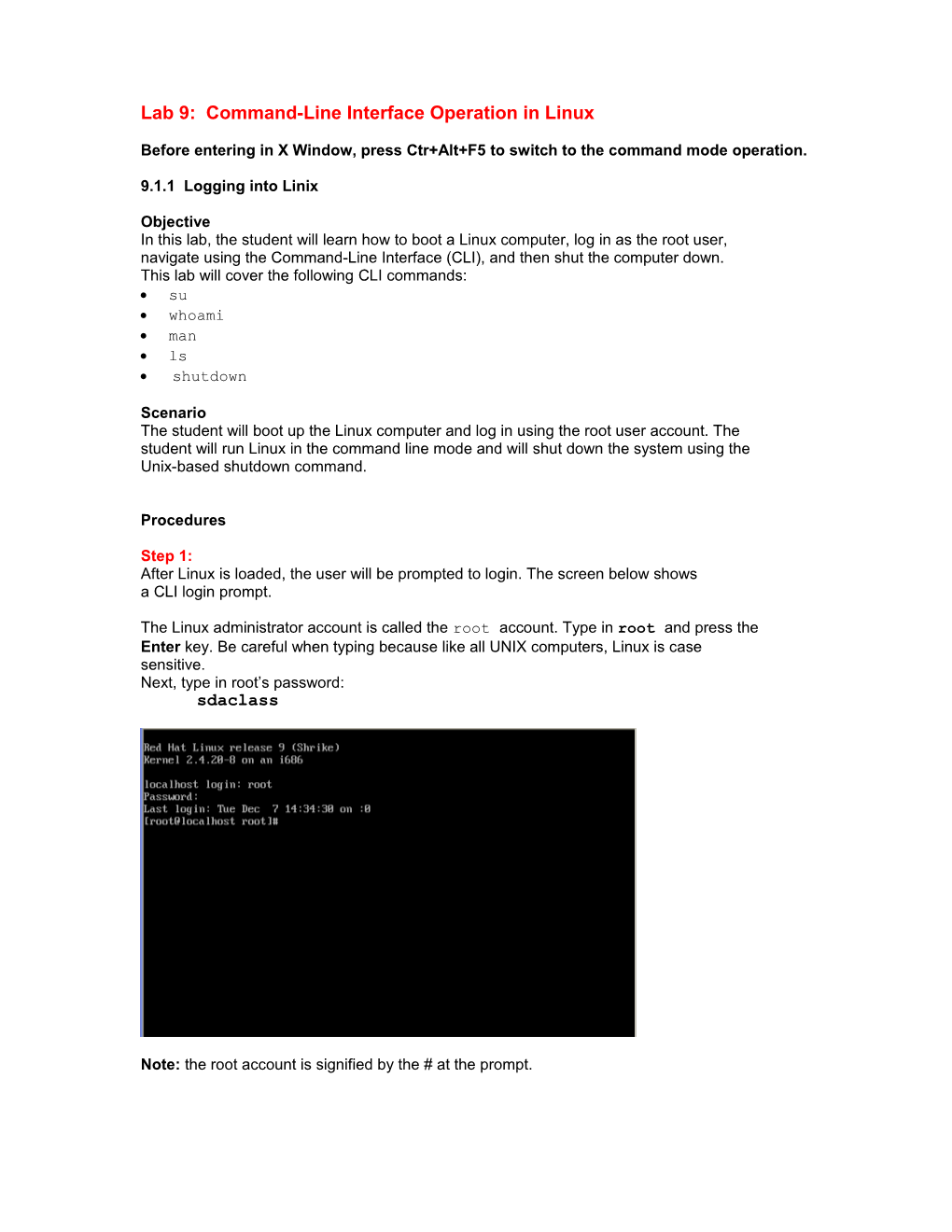 Lab 9: Command-Line Interface Operation in Linux