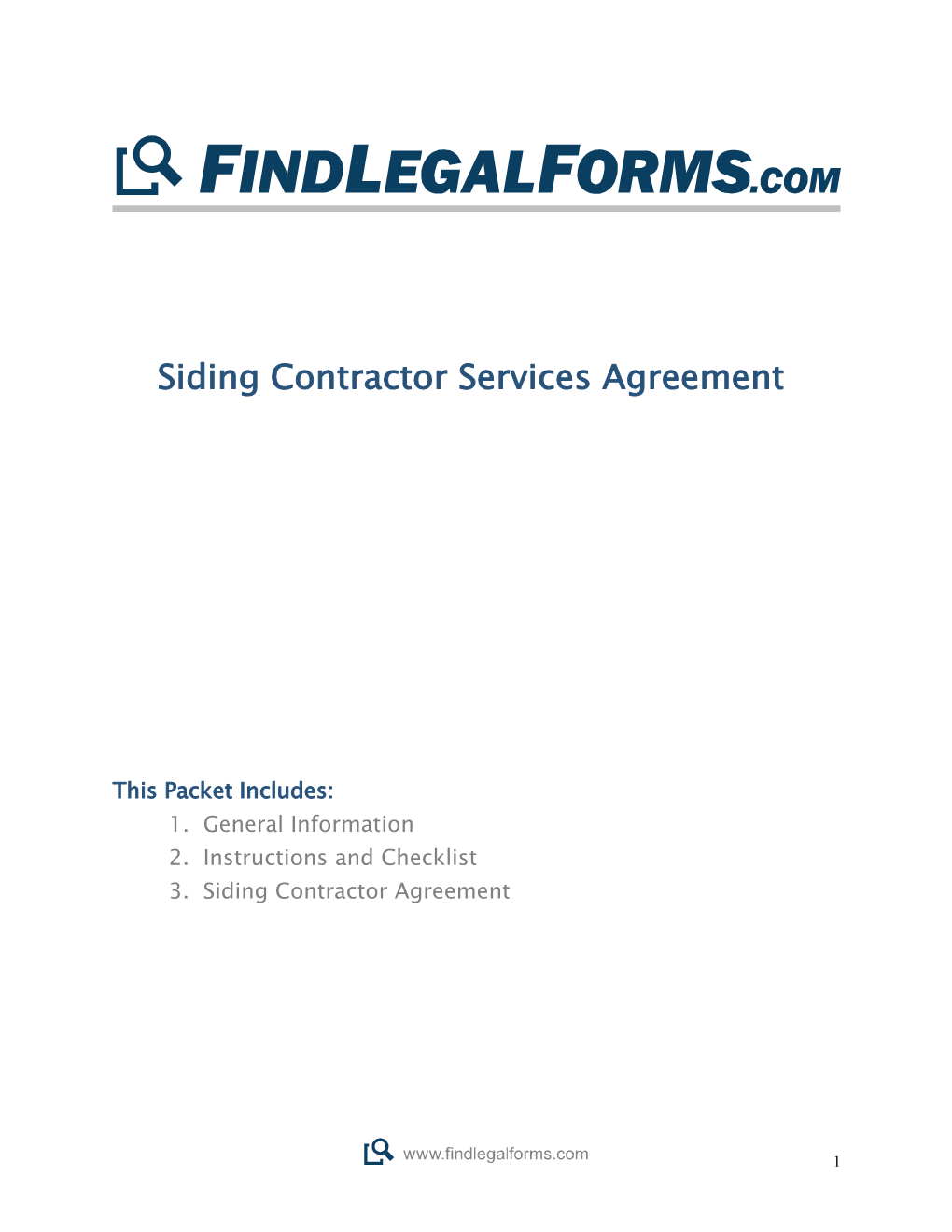 Siding Contractor Services Agreement