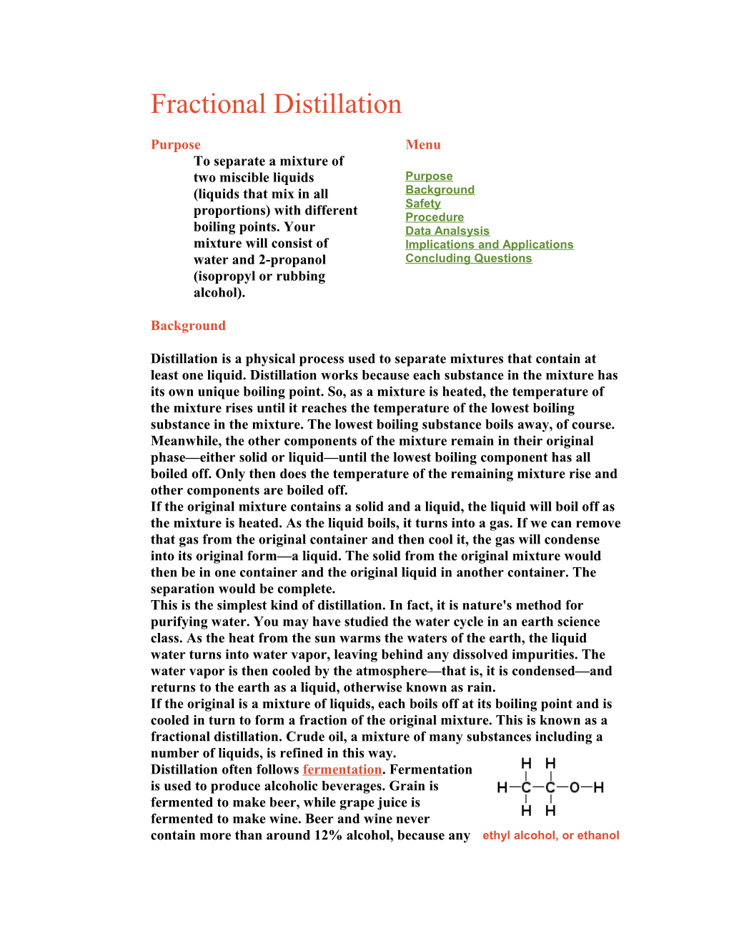 Fractional Distillation