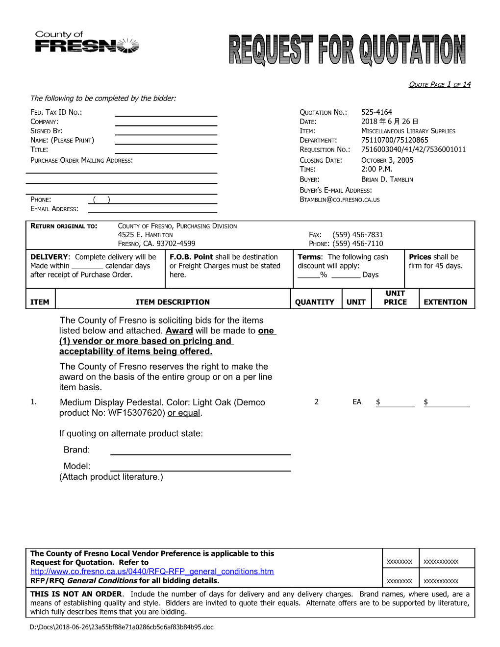 Short Bid Form for Buyers s1