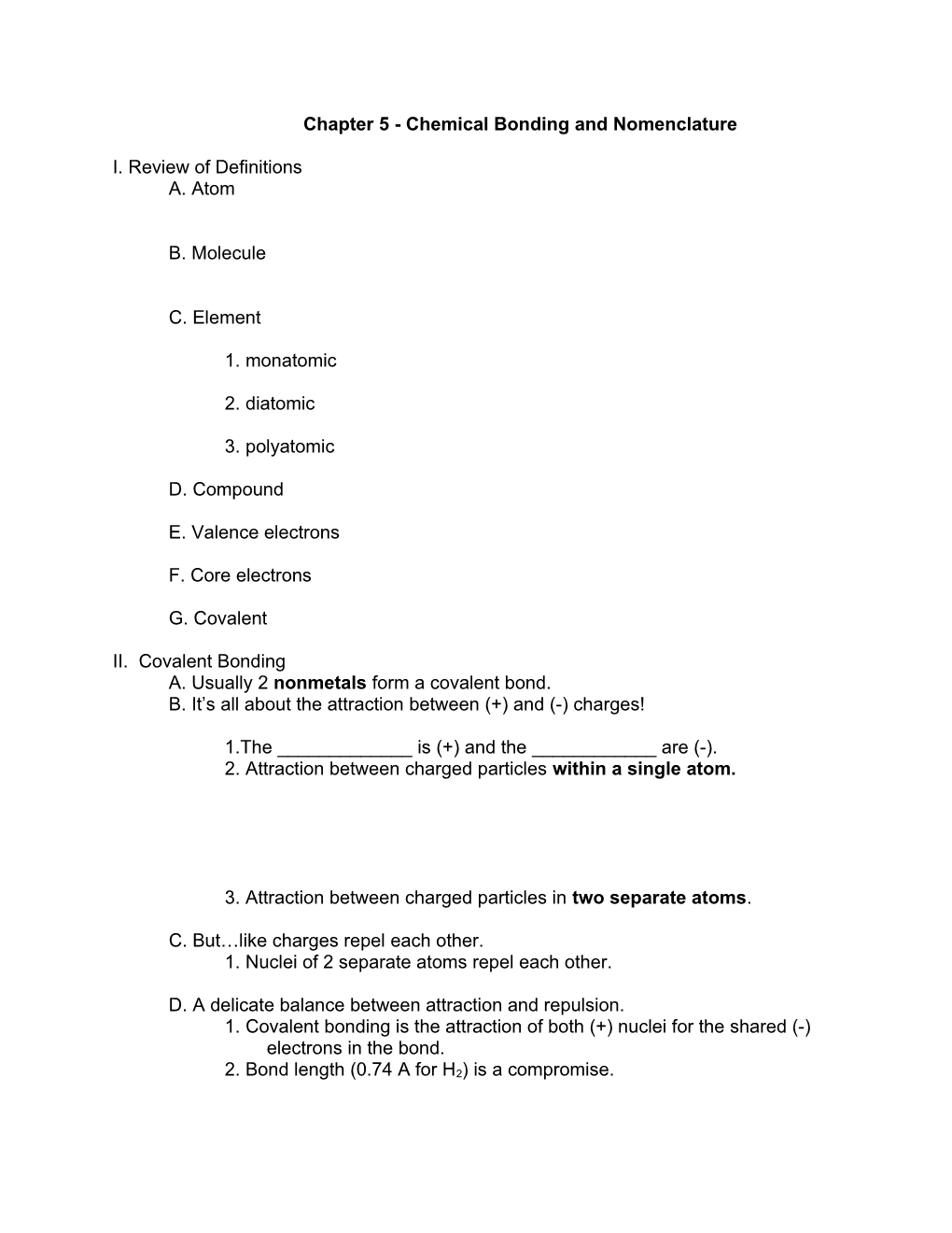 Chapter 3 Chemical Bonds