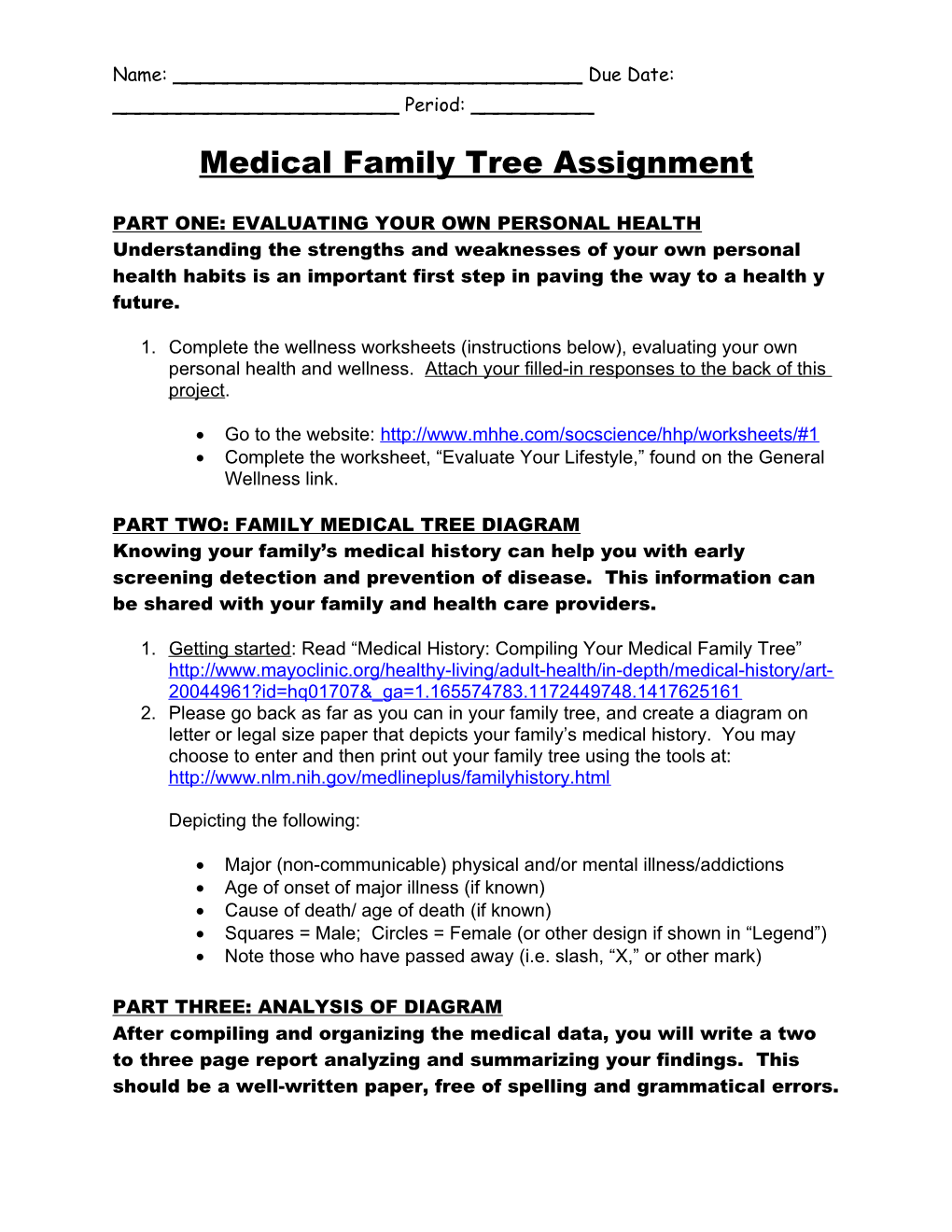 Family Tree Assignment