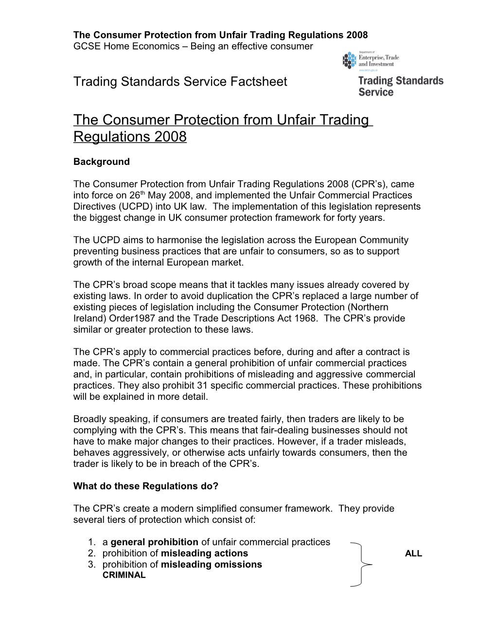 Trading Standards Service