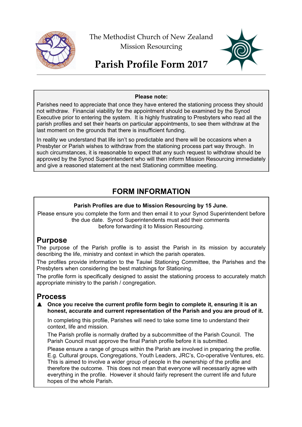 Parish Profile Form 2017