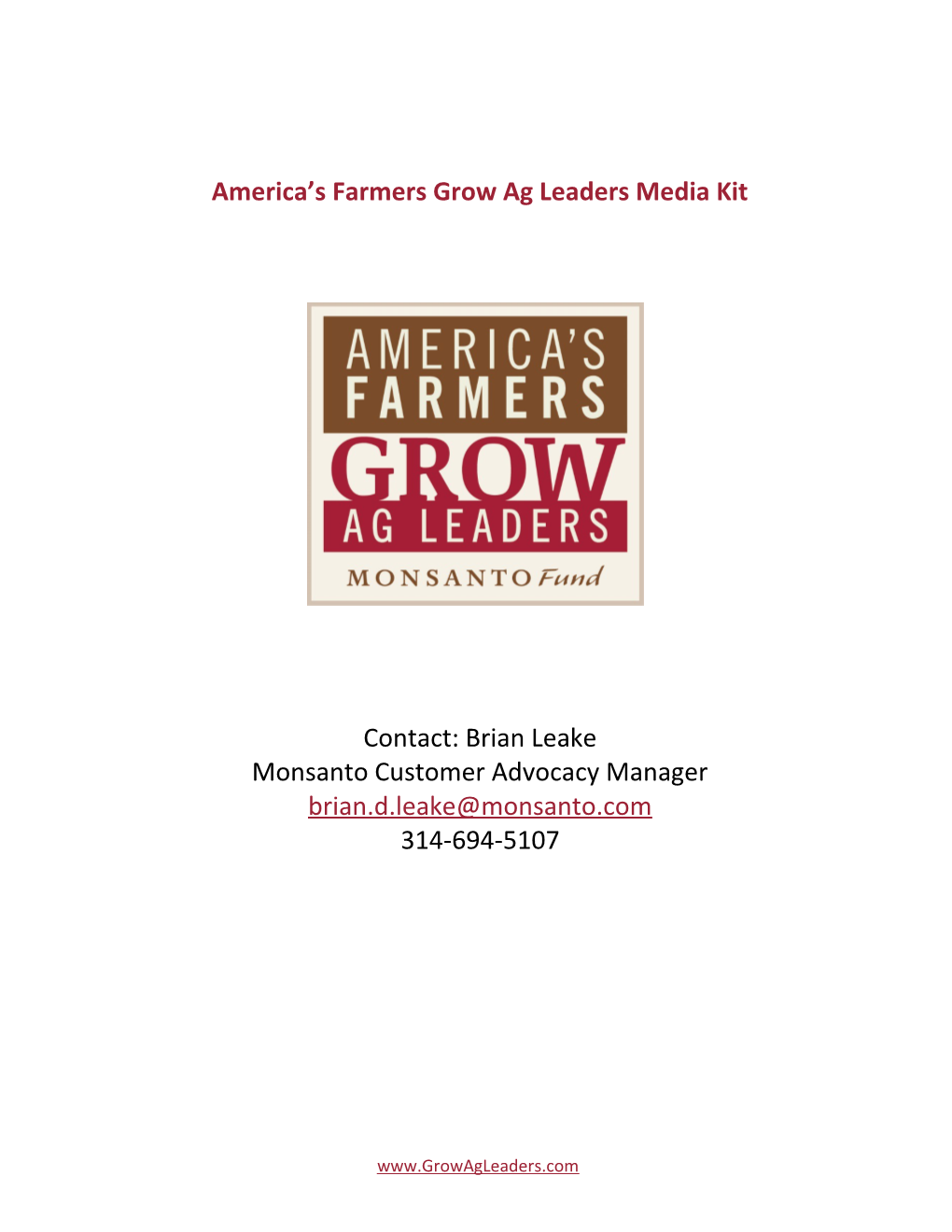 America S Farmers Grow Ag Leaders Media Kit