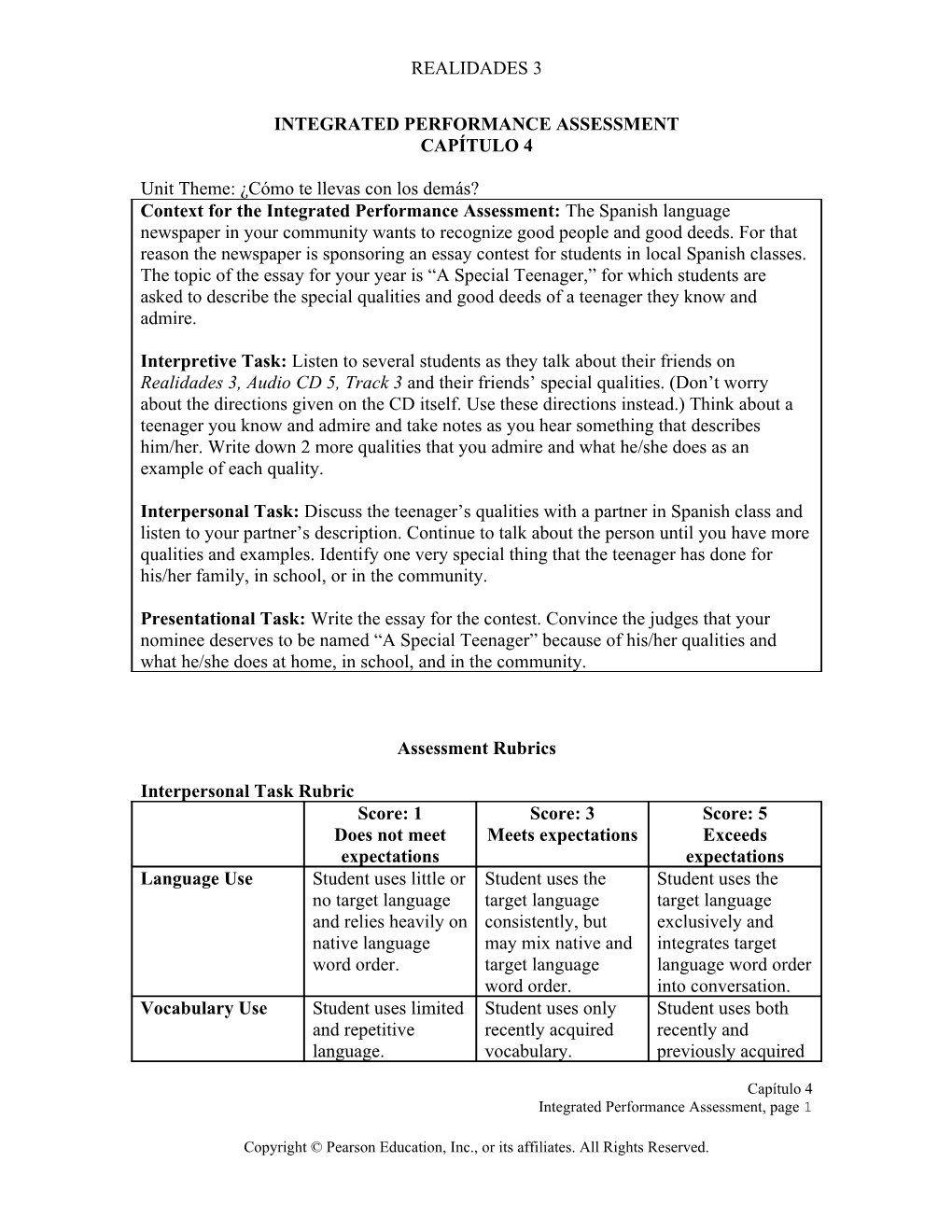 Integrated Performance Assessment s2