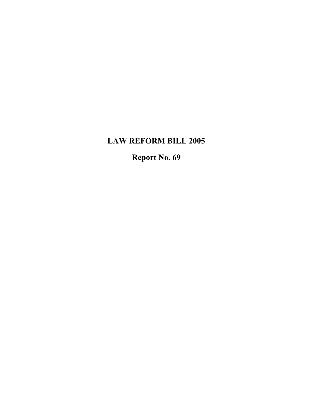 Law Reform Bill 2005