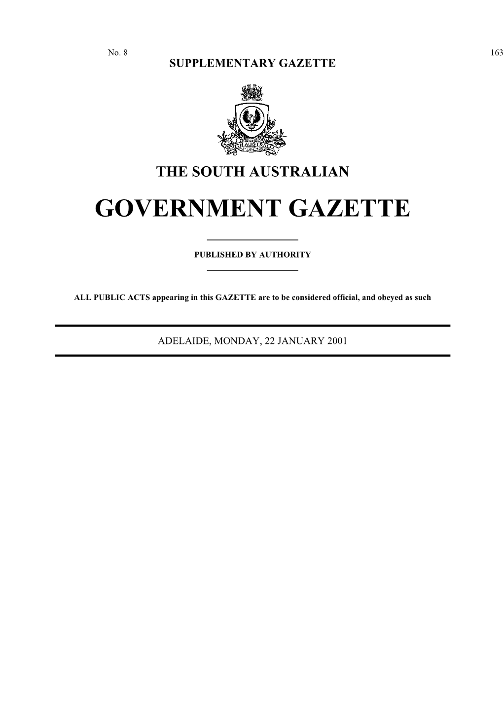 Supplementary Gazette s2