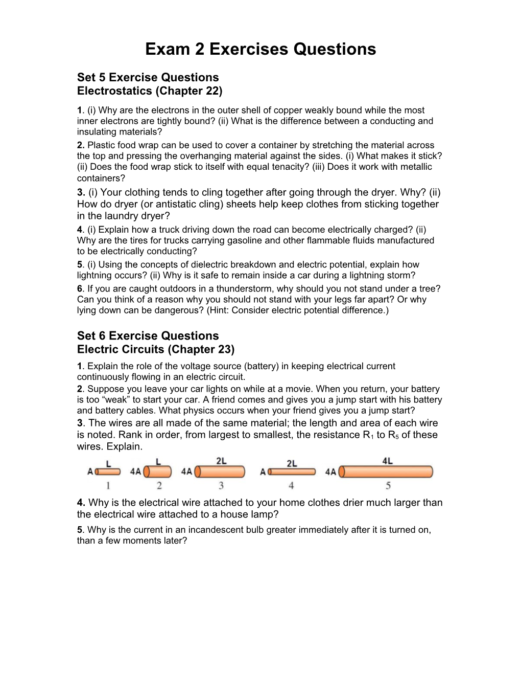 Exam 2 Homework Exercises