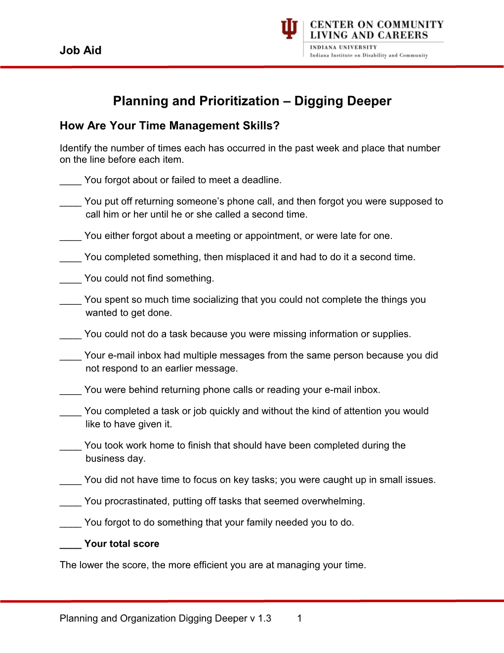 Planning and Prioritization Digging Deeper