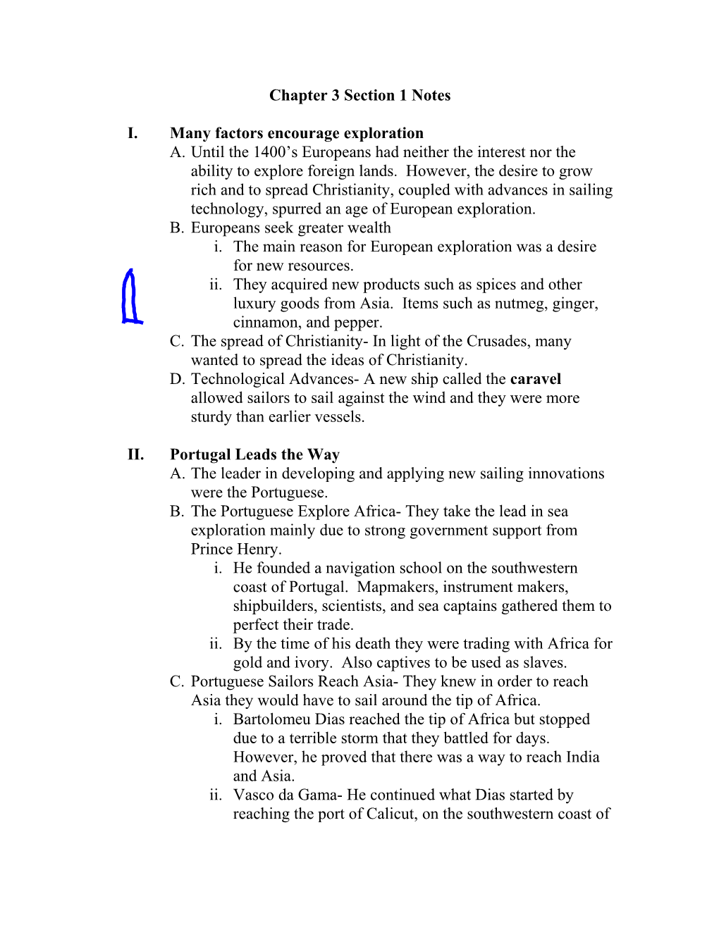 Chapter 3 Section 1 Notes