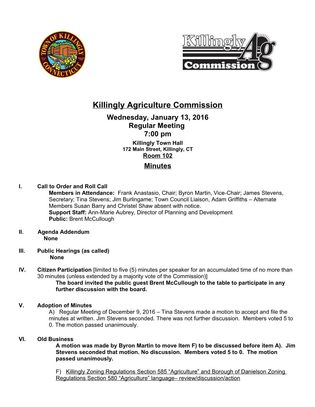 Killingly Agriculture Commission